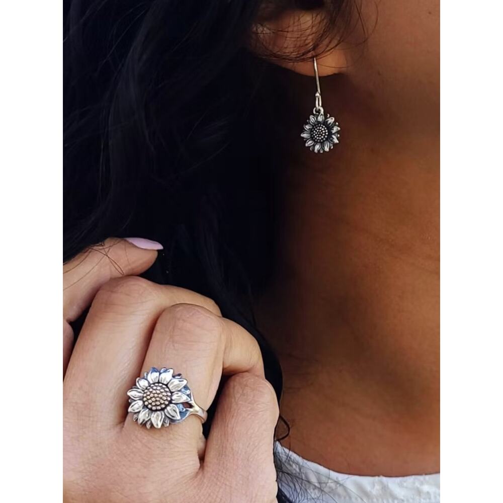 James Avery Wild Sunflower Ring SIZE 8 - Picture 4 of 15